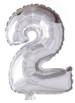 Folieballon 2 jaar Zilver 66cm