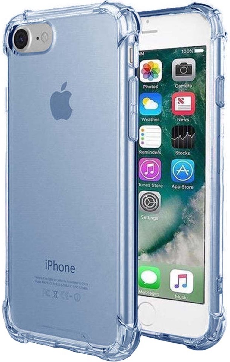 Smartphonica iPhone 6/6s transparant siliconen hoesje - Blauw geschikt voor iPhone 6/6s
