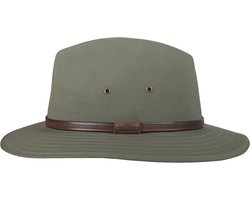 Hatland - UV-Fedora hoed voor volwassenen - Zusmen - Olijfgroen - maat 55CM