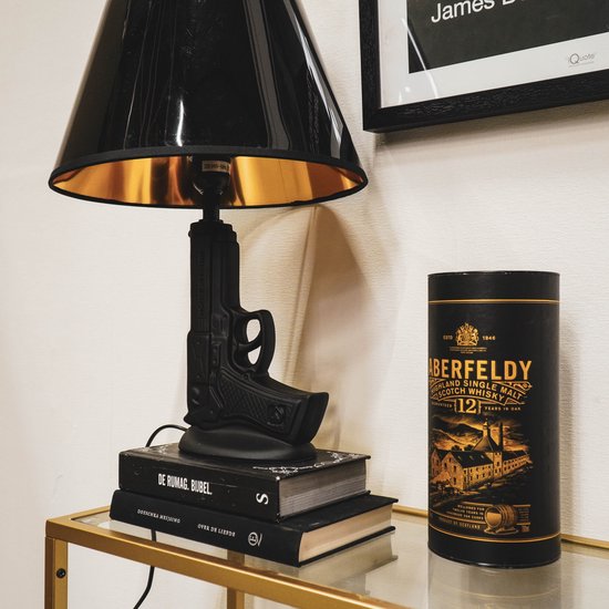 Housevitamin tafellamp "pistool" - lamp zwart - 32cm hoog | bol.com