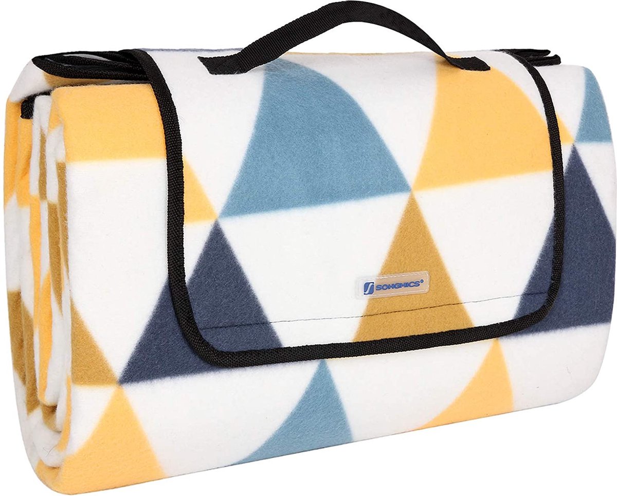SONGMICS 200 x 200 cm XXL Picknickkleed Fleece warmte-isolerend waterdicht met handvat