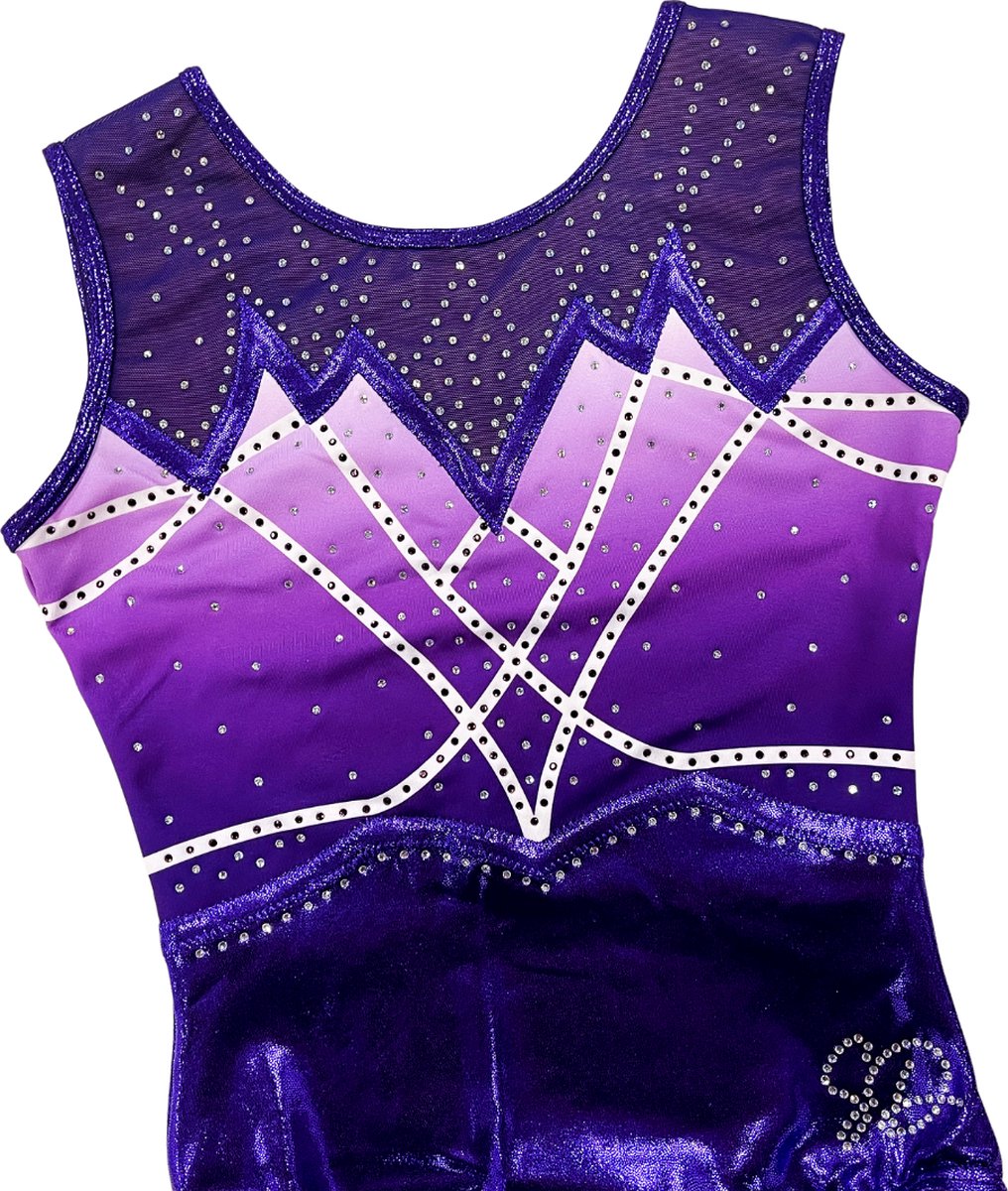 Sparkle&Dream Turnpakje Puck Paars - ASM | maat 158-164 - Gympakje voor Turnen en Gymnastiek