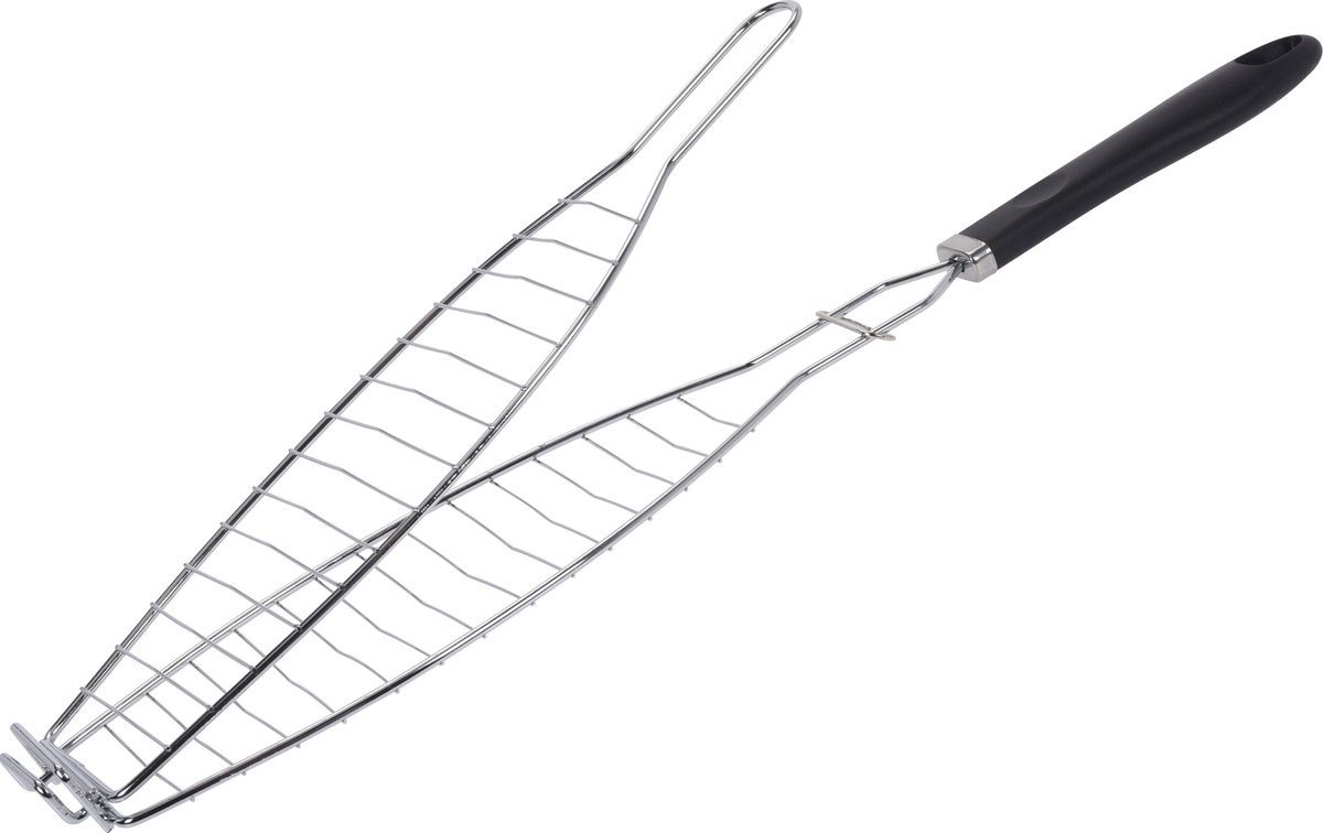 BBQ Collection/barbecue vis grill klem rooster - metaal - 58 x 11 cm - Barbecuepannen