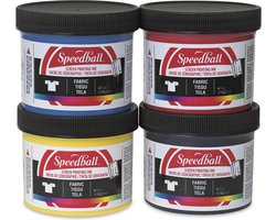 Speedball - Fabric Screen Printing - Zeefdruk inkt - set van 4 kleuren