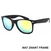 Zonnebril Mat Zwart Goud Spiegel
