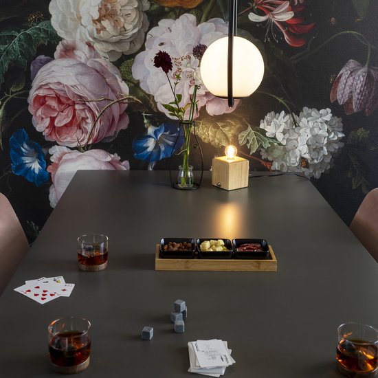 Verre à whisky Aretica - Set de 6 - 250 ml - Y compris sous-verre - Coffret cadeau whisky - Verres - Verres à Verres à whisky - Marron - Glas - Bois - 7,3 x 7,3 x 7 cm