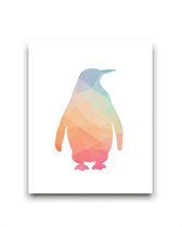 Schilderij  Geometrische pinguin / Dieren / 50x40cm