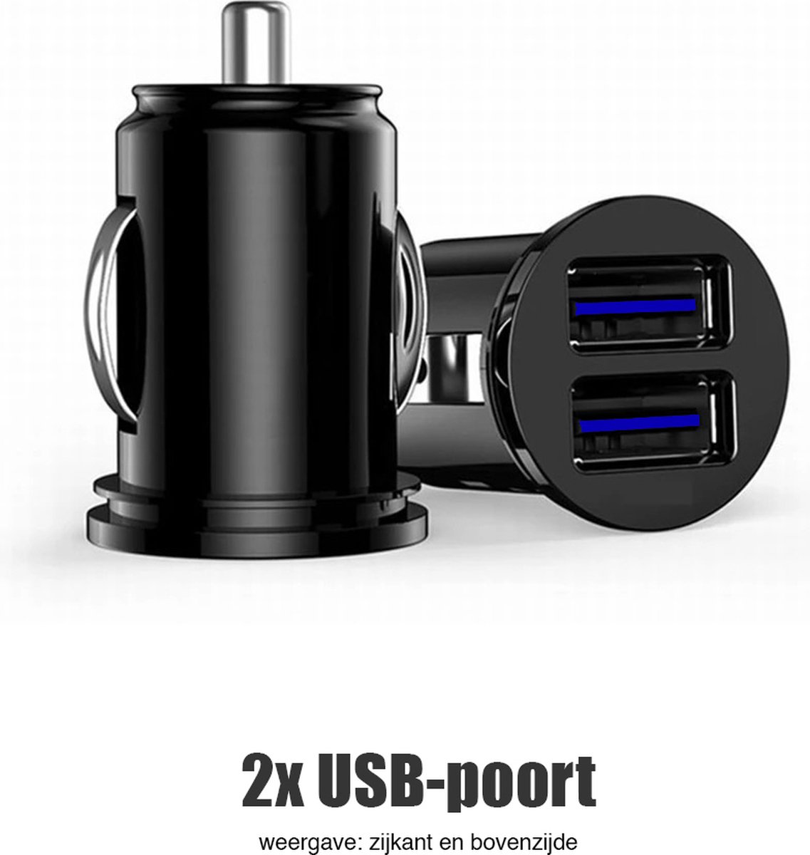 Dual port USB 3.1A USB Lader Auto - Mini Formaat - Duo Lader - 12 tot 24 Volt - Autolader - Micro - Autolader - Usb Plug - Sigarettenaansteker - Laadplug - Telefoonlader Auto