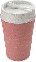 Tasse à café double paroi avec couvercle, 0,4 L, bio, rose fraise - Koziol | iso Go