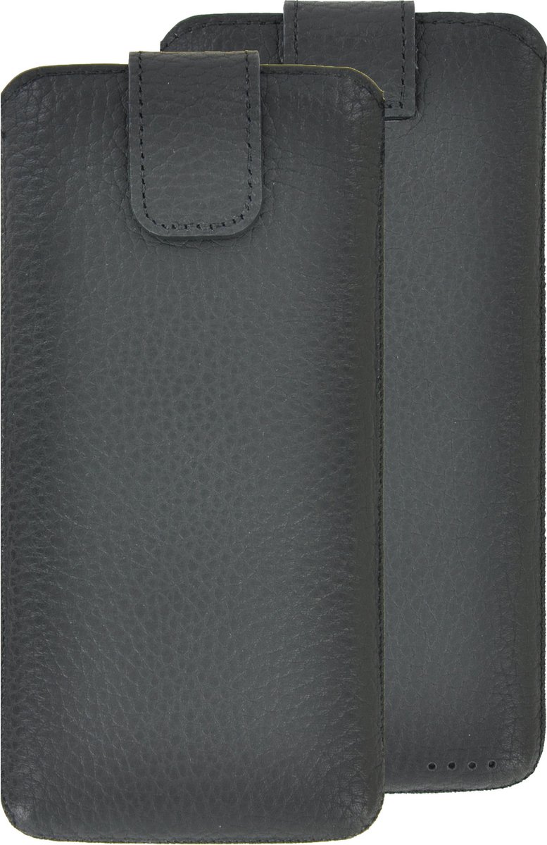 MoDo hoesje Geschikt voor Xiaomi 12/ Xiaomi 12X - Leer Etui - Geribbeld zwart