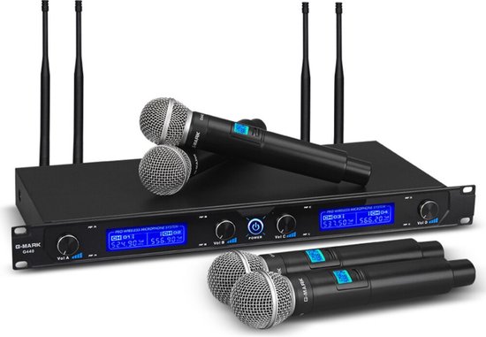 Ezel Handschrift ondanks PiProducts Draadloze Microfoon - Karaoke set - 4 Microfoons - Microfoon -  Karaoke -... | bol.com