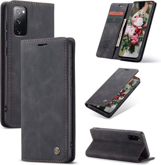 Samsung Galaxy S20 FE Hoesje Charcoal Gray - Caseme Portemonnee Book Case