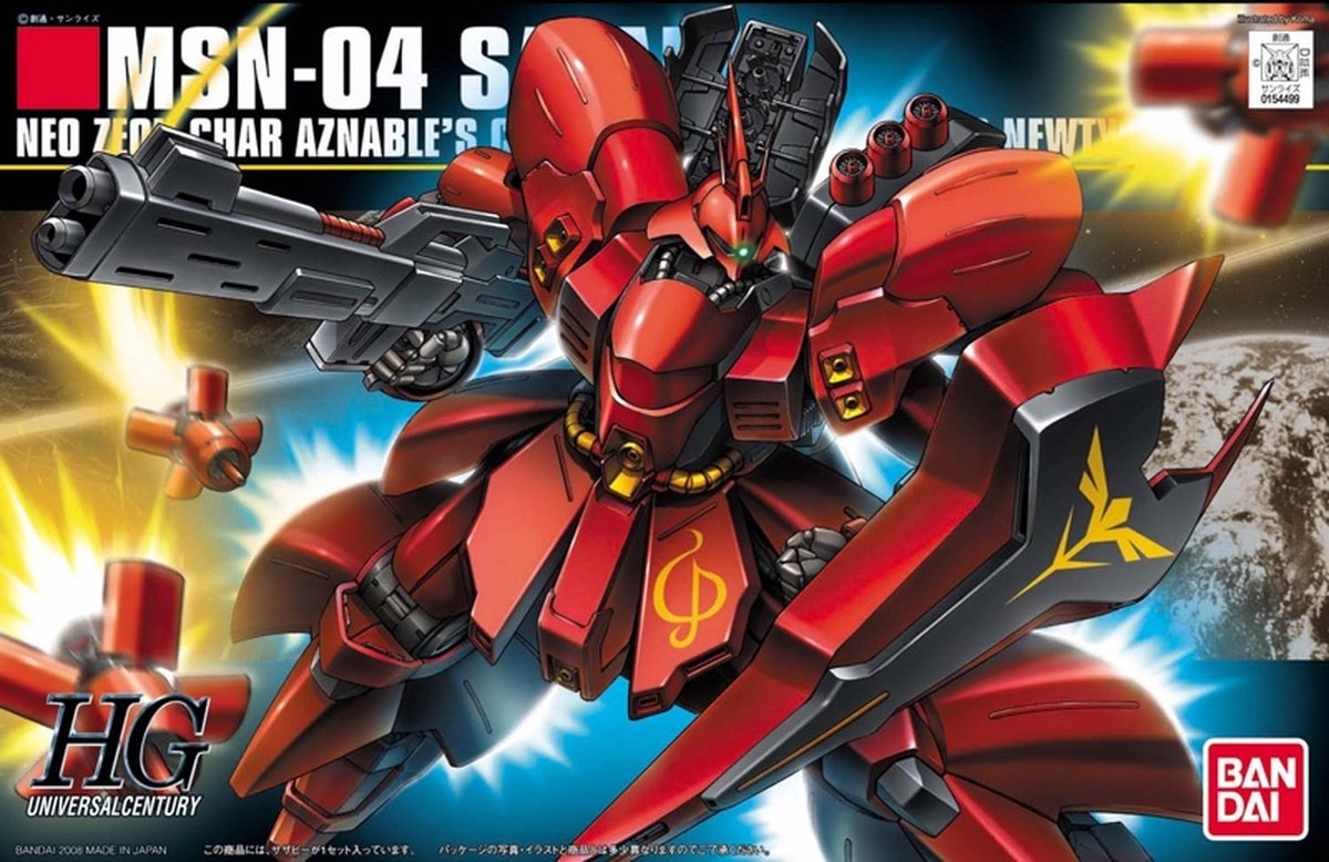 Bandai Gundam Char's Counterattack High Grade Plastic Model Kit 1/144 Sazabi Model Kits