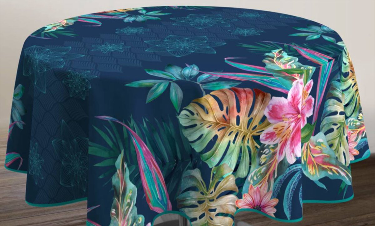 Tafelkleed anti-vlek Jungle rond 160 cm Tafellaken - Decoratieve Tafel Accessoires - Woonkamer Decoratie - Bonne et Plus®