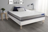 Complete boxspring met matras tweepersoons- Actisom Actimemo soft wit - Traagschuim - 200 x 200 cm