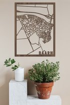Plan de ville en bois Baarn Notenhout 50x70cm Décoration murale pour City Shapes à accrocher au mur