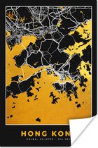 Poster Hong Kong - Plan de la ville - Or - Carte - Carte - 80x120 cm