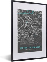Fotolijst incl. Poster - Kaart – Stadskaart – Noisy-le-Grand - Plattegrond – Frankrijk - 40x60 cm - Posterlijst