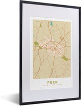 Cadre photo avec affiche - België - Carte - Carte - Plan de la ville - Poire - 40x60 cm - Cadre pour affiche