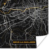 Poster Kaart - Stadskaart - Plattegrond - Brive-la-Gaillarde - Frankrijk - 100x100 cm XXL