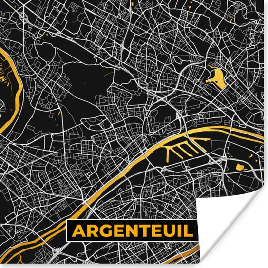 Poster Frankrijk - Plattegrond - Kaart - Argenteuil - Stadskaart
