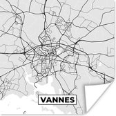 Poster Stadskaart - Frankrijk - Kaart - Vannes - Plattegrond - 50x50 cm