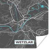 Poster Wetzlar – Stadskaart – Blauw – Plattegrond – Stadskaart – Kaart - Duitsland - 75x75 cm
