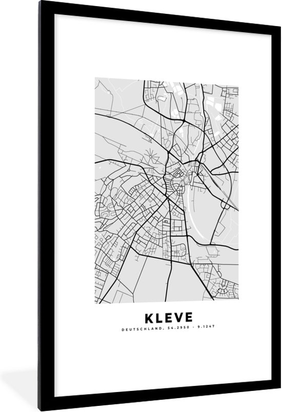 Fotolijst Incl Poster Duitsland Kleve Kaart Stadskaart Plattegrond X Bol Com