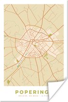Affiche Vintage - Carte - Carte - Poperinge - Plan de la ville - 20x30 cm