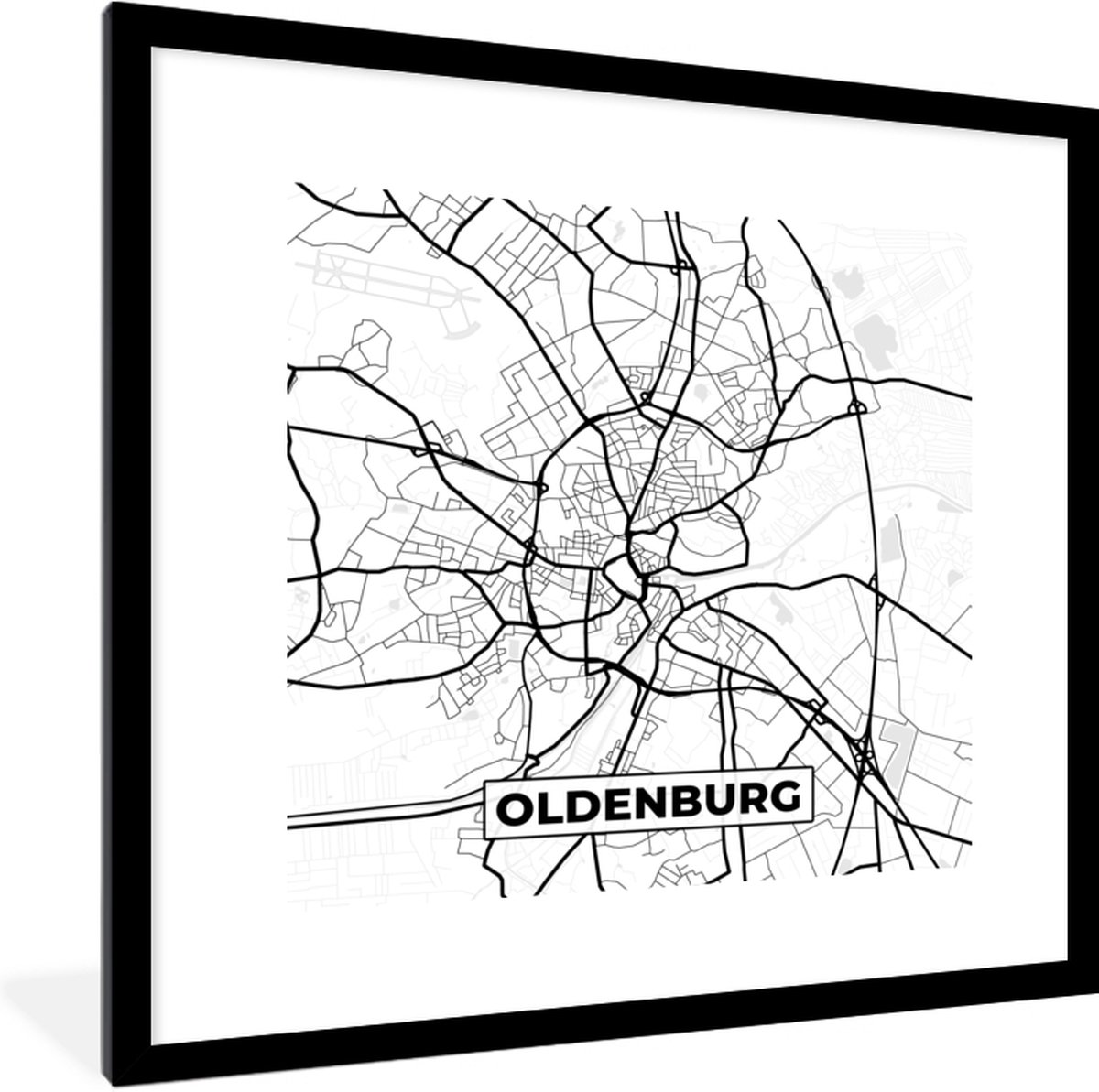 Fotolijst incl. Poster - Stadskaart - Plattegrond - Oldenburg - Kaart ...