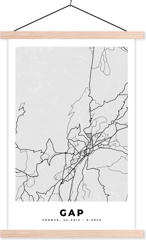 Support pour affiches avec affiche 40x60 cm - Affiche scolaire - Plan - Plan de ville - France - Gap - Affiche textile - Lattes vierges - Carte