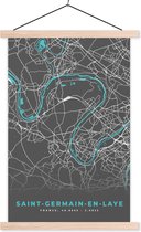 Porte-affiche avec affiche - Affiche scolaire - Saint-Germain-en-Laye - Plan de la ville - Carte - Plan - France - 120x180 cm - Lattes vierges