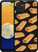 Samsung Galaxy A03 Hoesje Zwart Frikandelbroodjes - Designed by Cazy