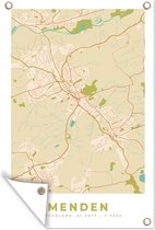 Tuinposter - Tuindoek - Tuinposters buiten - Menden - Kaart - Vintage - Plattegrond - Stadskaart - 80x120 cm - Tuin