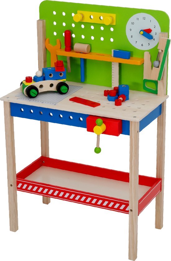Viool Ga naar het circuit Verplaatsing Mini Matters werkbank - Kinderspeelgoed houten klustafel -  Speelgoedwerkbank inclusief... | bol.com