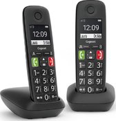 Gigaset E290 Duo - draadloze huistelefoon - ideaal voor senioren - met zeer grote knoppen - extra luide functie - compatibel met gehoorapparaat - zwart