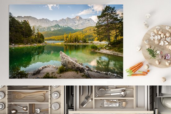 KitchenYeah® Inductie beschermer 80x52 cm - Bergen - Water - Duitsland - Kookplaataccessoires - Afdekplaat voor kookplaat - Inductiebeschermer - Inductiemat - Inductieplaat mat