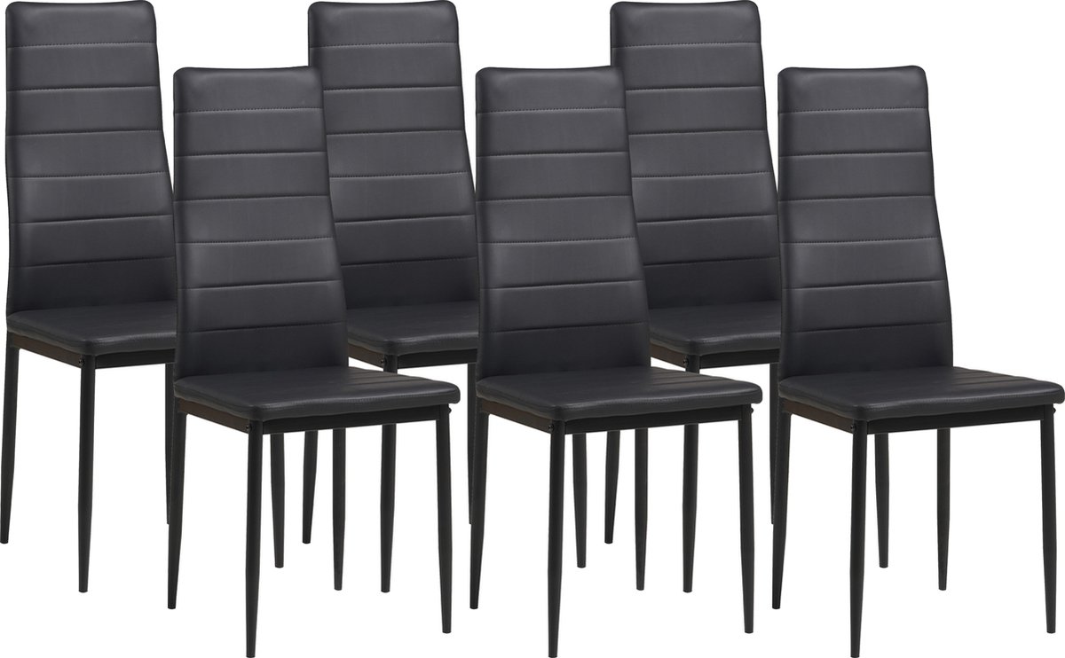 MILANO eetkamerstoelen in sets van 2 / 4 / 6, diverse Kleuren - Gestoffeerde stoel met kunstleer bekleding, Modern stijlvol design aan de eettafel - Keukenstoel of eetkamerstoel met hoog draagvermogen tot 110kg