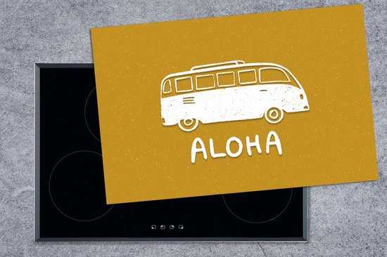 KitchenYeah® Inductie beschermer 80x52 cm - Zomer - Bus - Quotes - Kookplaataccessoires - Afdekplaat voor kookplaat - Inductiebeschermer - Inductiemat - Inductieplaat mat