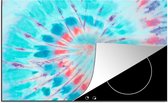 KitchenYeah® Inductie beschermer 78x52 cm - Zomer - Tie dye - Oranje - Kookplaataccessoires - Afdekplaat voor kookplaat - Inductiebeschermer - Inductiemat - Inductieplaat mat