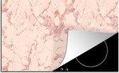 KitchenYeah® Inductie beschermer 85x52 cm - Marmer print - Rose goud - Patronen - Chic - Kookplaataccessoires - Afdekplaat voor kookplaat - Inductiebeschermer - Inductiemat - Inductieplaat mat