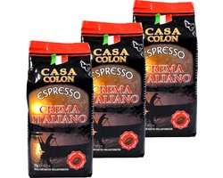 Casa Colon Crema Italiano - koffiebonen - 3 x 1 kg