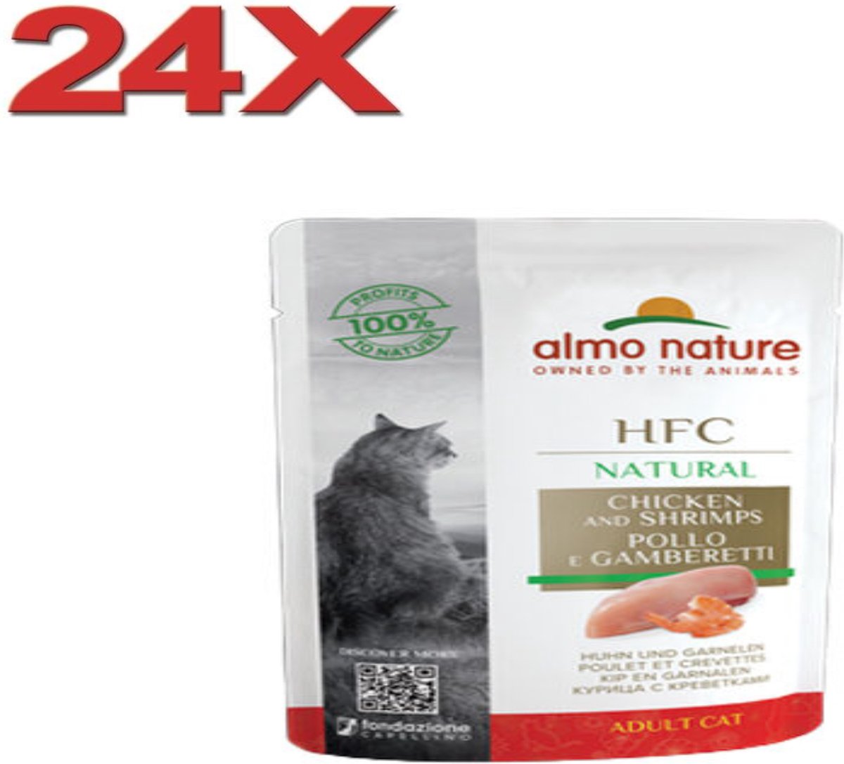 Almo Nature HFC - Kattenvoer - Maaltijdzakje Kip & Garnaal - 24x55gr