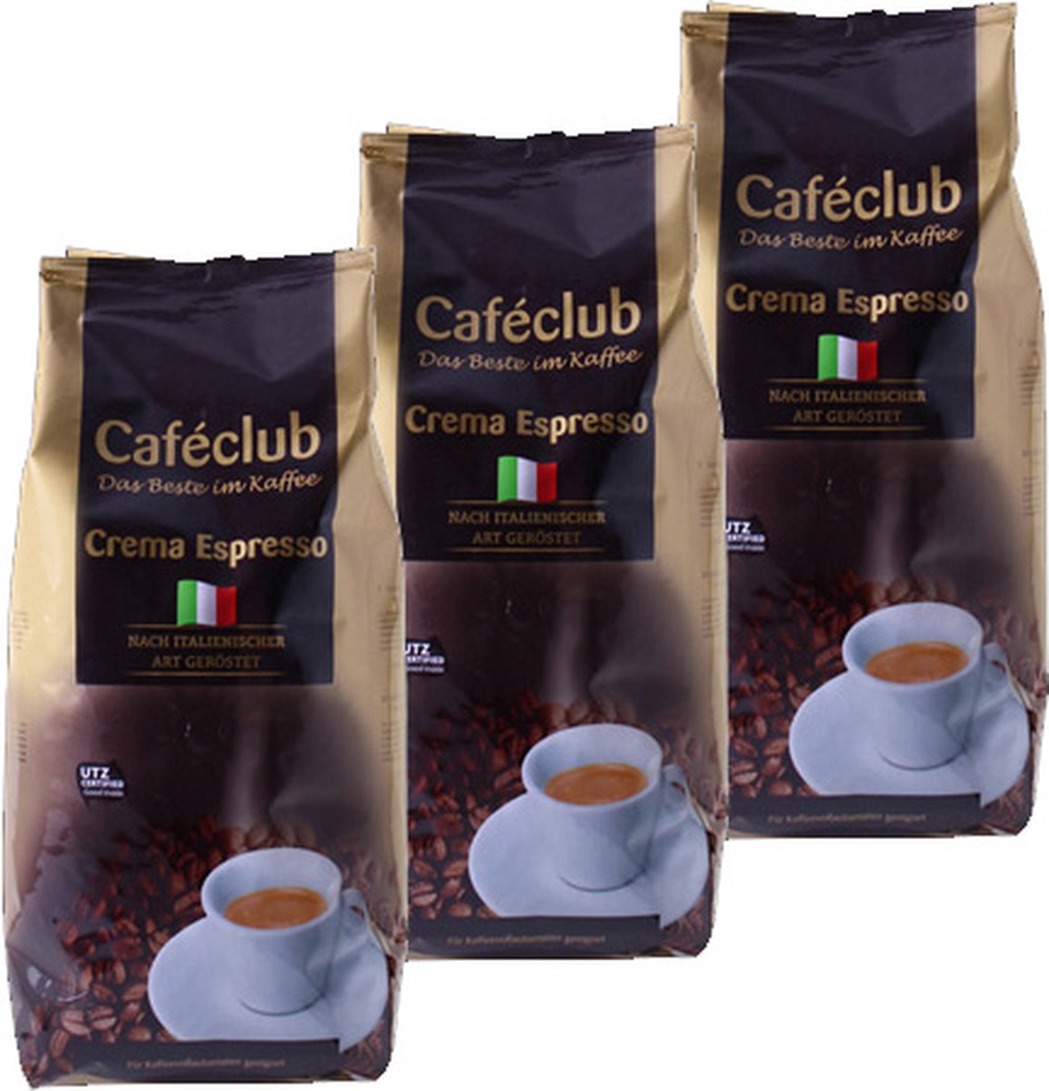 Cafeclub Crema Espresso - koffiebonen - 3 x 1 kg