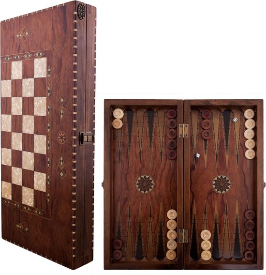 Afbeelding van het spel Backgammon - Tavla - Handgemaakt - Hout - Luxe uitgave