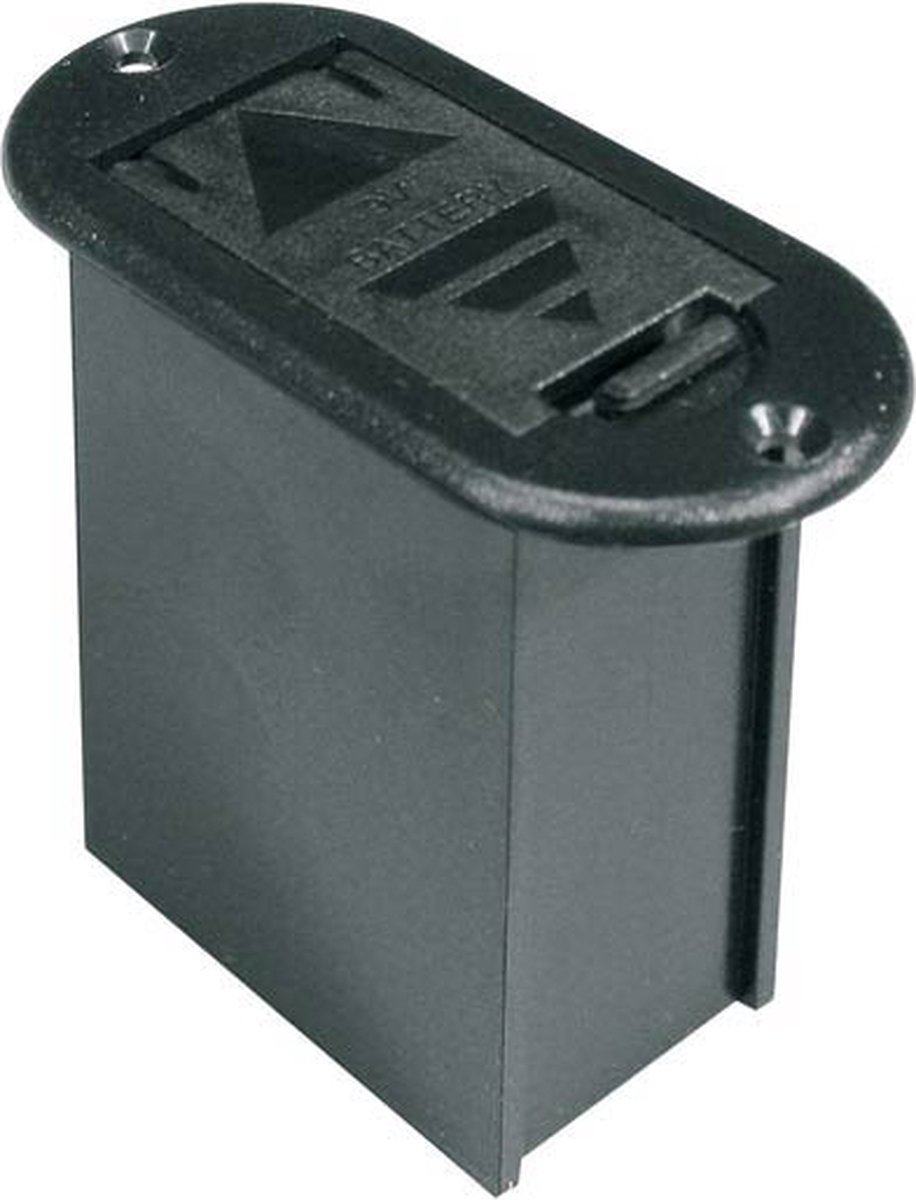 Boston Batterij houder, verticaal, zonder schroeven en connector. Voor 9 Volt blok Batterij