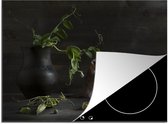 KitchenYeah® Inductie beschermer 60x52 cm - Stilleven van hamsters met groene erwten - Kookplaataccessoires - Afdekplaat voor kookplaat - Inductiebeschermer - Inductiemat - Inductieplaat mat