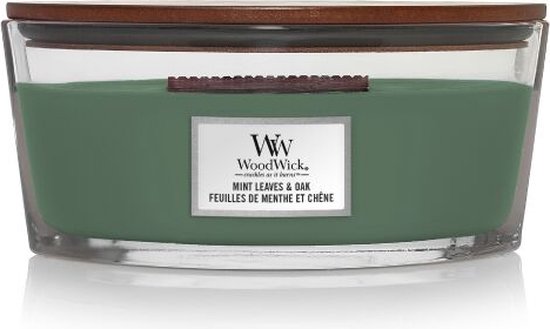 WoodWick - Bougie Ellipse Feuilles de Menthe & Chêne