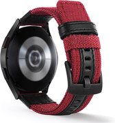 Fungus - Smartwatch bandje - Geschikt voor Samsung Galaxy Watch 3 45mm, Gear S3, Huawei Watch GT 2 46mm, Garmin Vivoactive 4, 22mm horlogebandje - Stof - Nylon - Zwart rood
