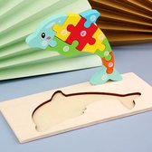 Femur Houten Kinderpuzzel – Dolfijn -  Dieren Puzzel – 3D Puzzel – Goed voor de Ontwikkeling – Montessori Speelgoed – Kinderspeelgoed